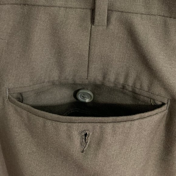 (T128) RBM Platinum Men’s 44x32 Olive Green Dress Pant, Rise 14, Leg 10, Nice! - Picture 11 of 15